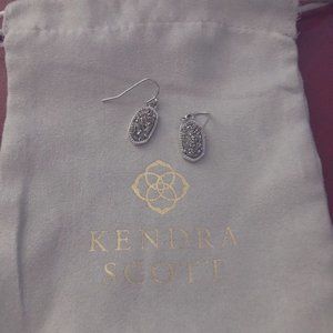 Kendra Scott Platinum Drusy Earrings, Silver